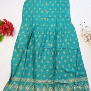 PRINTED GOWN (WODDEN BOTTON)